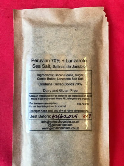 Peru 70% with Lanzarote Sea Salt Small Batch